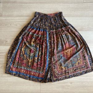 Vintage Boho Button Through Maxi Elastic Waist